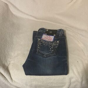 Miss Me Dark Blue Jeans with Embellished Pocket quality pair of jeans as MissMe